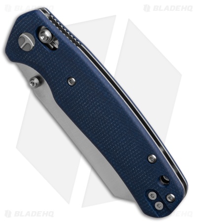 Bestechman Cicada's Wing Crossbar Lock Knife Blue Micarta (3.15" Satin)