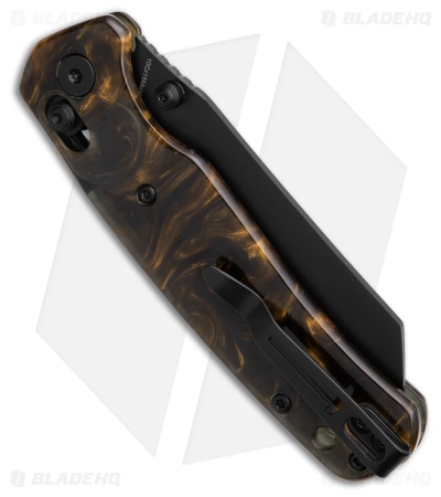 Bestechman Cicada's Wing Crossbar Lock Knife Brown Resin (3.15" Black)