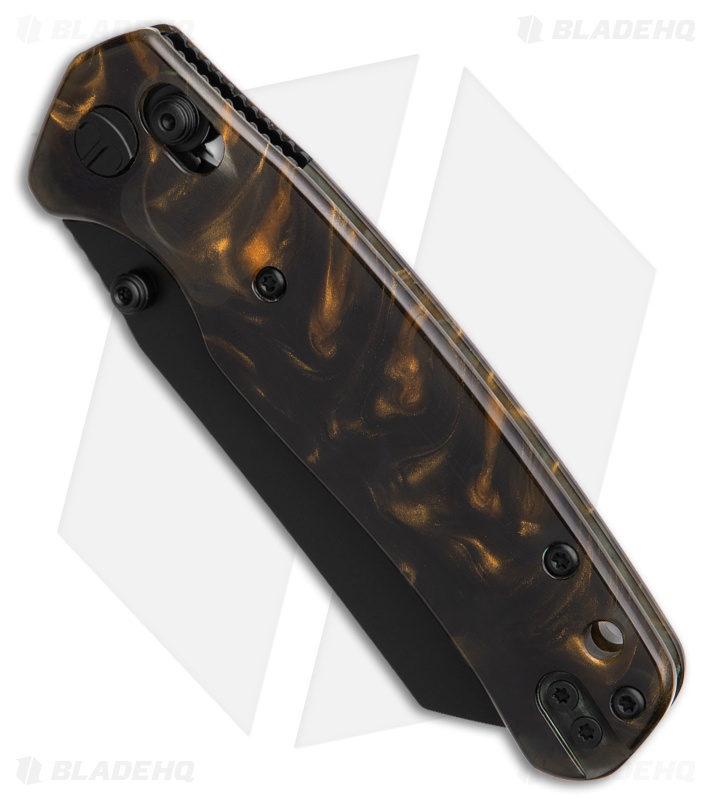 Bestechman Cicada's Wing Crossbar Lock Knife Brown Resin (3.15" Black)