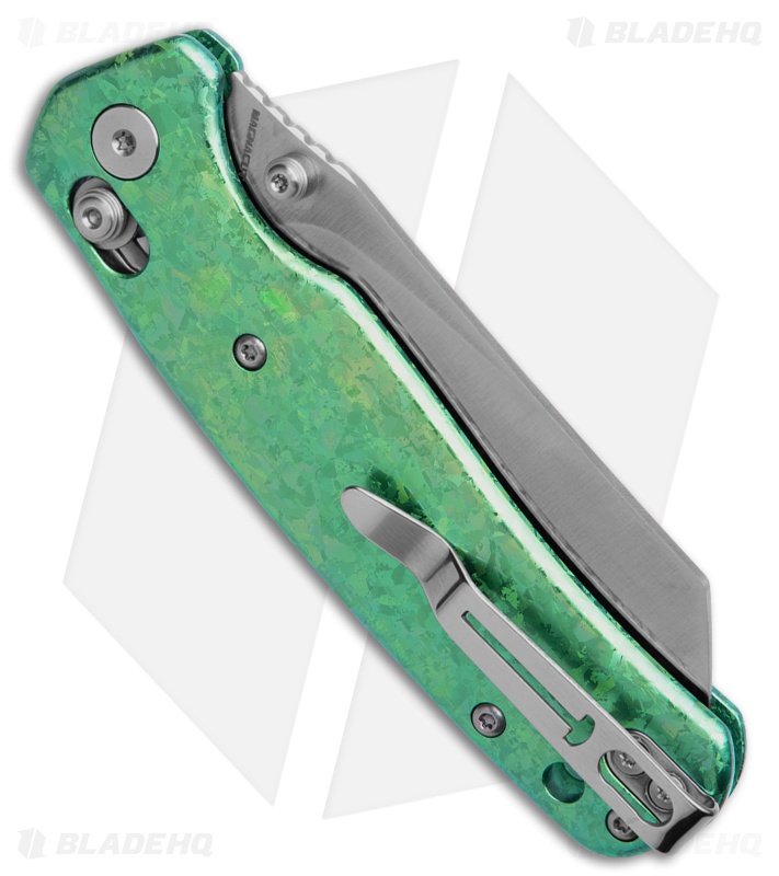 Bestechman Cicada's Wing Crossbar Lock Knife Green Crystallized Ti (3.15" Satin)