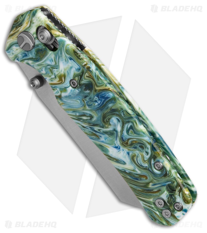 Bestechman Cicada's Wing Crossbar Lock Knife Green Resin