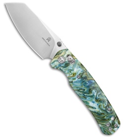 Bestechman Cicada's Wing Crossbar Lock Knife Green Resin (3.15" Satin)