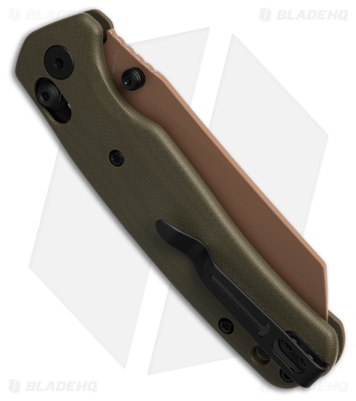 Bestechman Cicada's Wing Crossbar Lock Knife OD Green G-10 (3.15" Gold) BMK06C