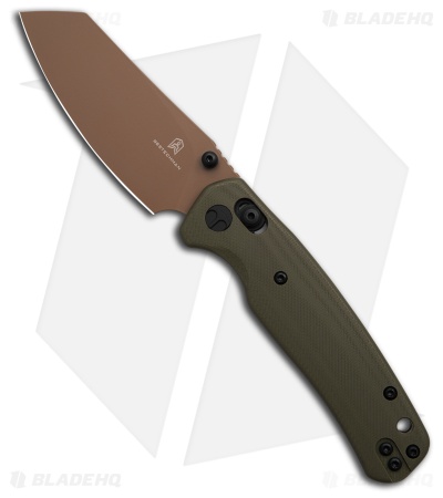 Bestechman Cicada's Wing Crossbar Lock Knife OD Green G-10 (3.15" Gold) BMK06C