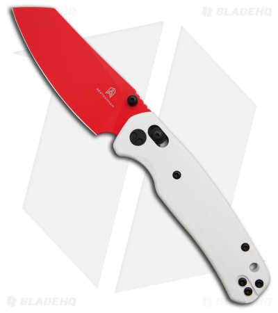 Bestechman Cicada's Wing Crossbar Lock Knife White G-10 (3.15" Red) BMK06G