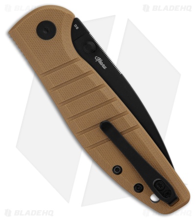 Bestechman Goodboy Jr. Button Lock Knife Khaki G-10 (3" Black) BMK10F