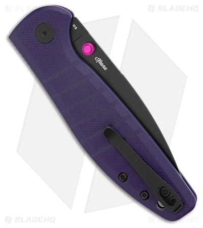 Bestechman Goodboy Jr. Button Lock Knife Purple G-10 (3" Black) BMK10G