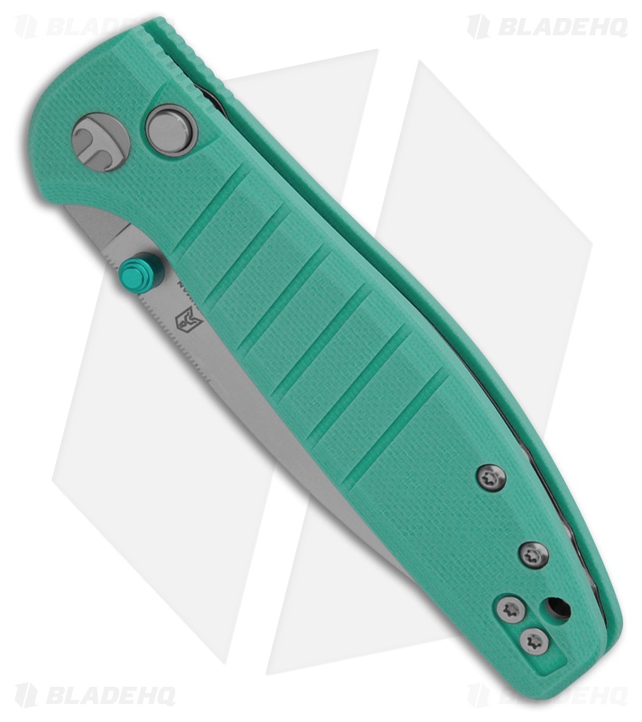 Bestechman Goodboy Jr. Button Lock Knife Robin Blue G-10 (3" Satin/SW)