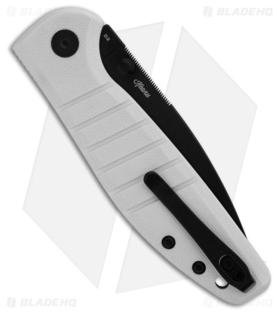Bestechman Goodboy Jr. Button Lock Knife White G-10 (3" Black) BMK10I