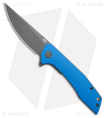 Bestech Knives Eye of Ra Liner Lock Knife Blue G-10 (3.4" Gray) BG23
