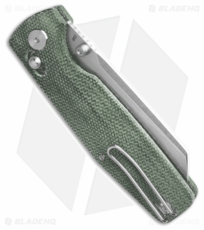 Bestech Knives Slasher Bar Lock Knife Green Micarta (3" Stonewash D2) BG43B-1