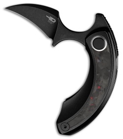 Bestech Knives STRELIT Frame Lock Knife Ti /Red Marble CF (2.2" Black SW)
