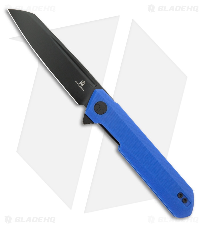 Bestechman Dundee Sheepsfoot Liner Lock Knife Blue G-10 (3.5" Black)