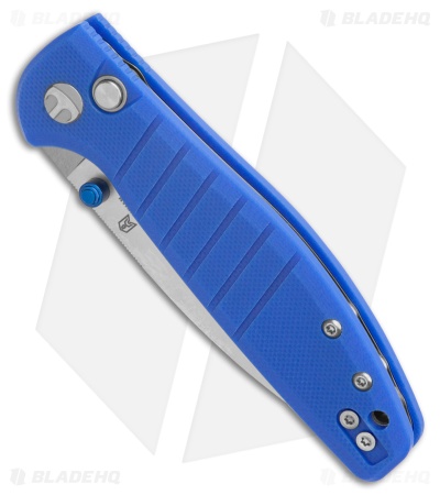 Bestechman Goodboy Jr. Button Lock Knife Blue G-10 (3" Satin) BHQ Exclusive