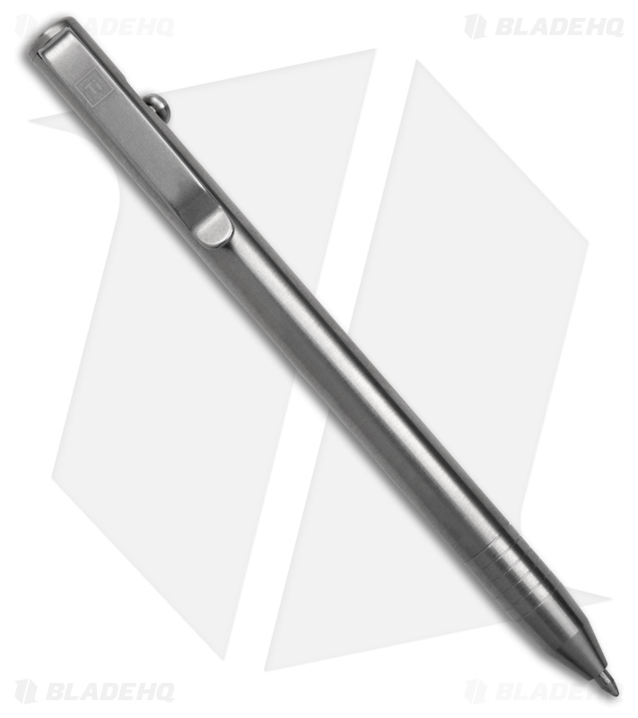 Big Idea Design Slim Bolt Action Pen - Machined Raw Titanium