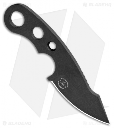 Black Widow Knifeworks Spiderling Fixed Blade Neck Knife Drop Point (2" Black)