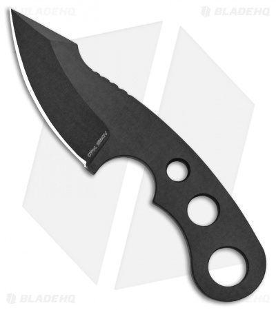 Black Widow Knifeworks Spiderling Fixed Blade Neck Knife Drop Point (2" Black)