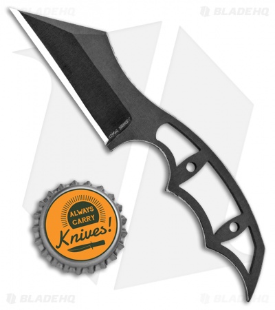 Black Widow Knifeworks Spiderling Fixed Blade Neck Knife Wharncliffe (Black)