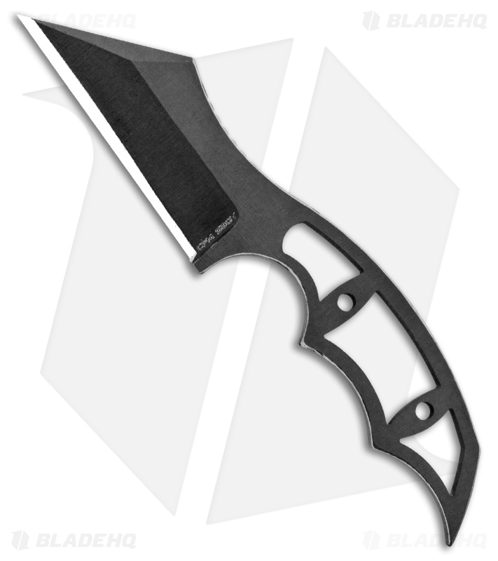 Black Widow Knifeworks Spiderling Fixed Blade Neck Knife Wharncliffe (Black)