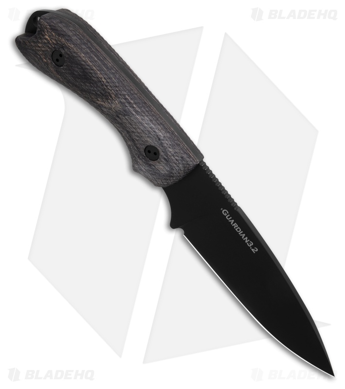 Bradford Knives Guardian 3.2 Fixed Blade Knife Liberty Wood Charcoal(3.5" Black)