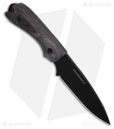 Bradford Knives Guardian 3.2 Fixed Blade Knife Liberty Wood Charcoal(3.5" Black)