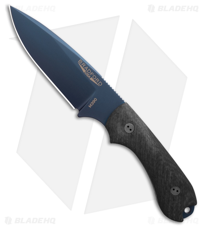 Bradford Knives Guardian3.2 Fixed Blade Knife 3D CF (3.5" Blue PVD)