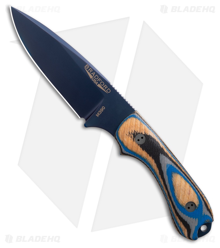 Bradford Knives Guardian3.2 Fixed Blade Knife Blue G-Wood (3.5" Blue PVD)