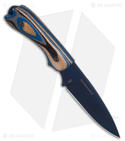 Bradford Knives Guardian3.2 Fixed Blade Knife Blue G-Wood (3.5" Blue PVD)