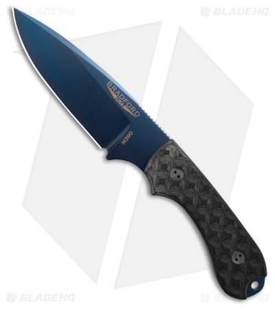 Bradford Knives Guardian3.2 Fixed Blade Knife Textured Black (3.5" Blue PVD)