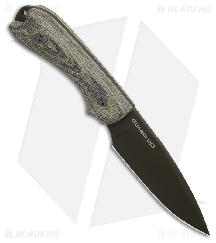 Bradford Knives Guardian 3 Fixed Blade Knife Camo Micarta (3.5" OD Green)