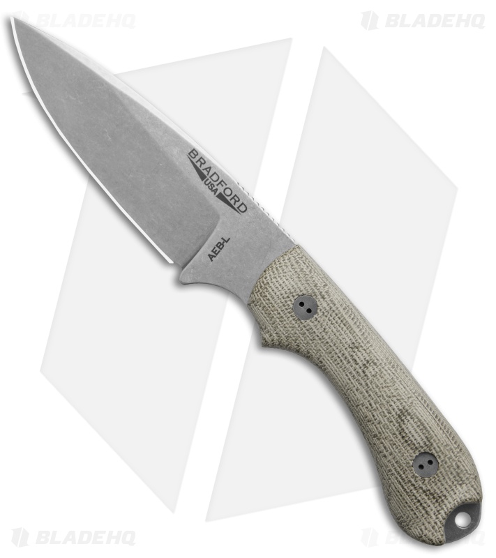 Bradford Knives Guardian 3.2 Fixed Blade Knife OD Green Micarta (3.5" SW)