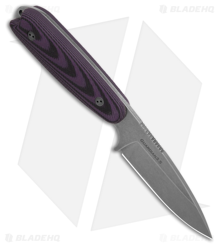 Bradford Knives Guardian 3.5 Fixed Blade 3D Microtextured Purple/BLK(3.75" SW)