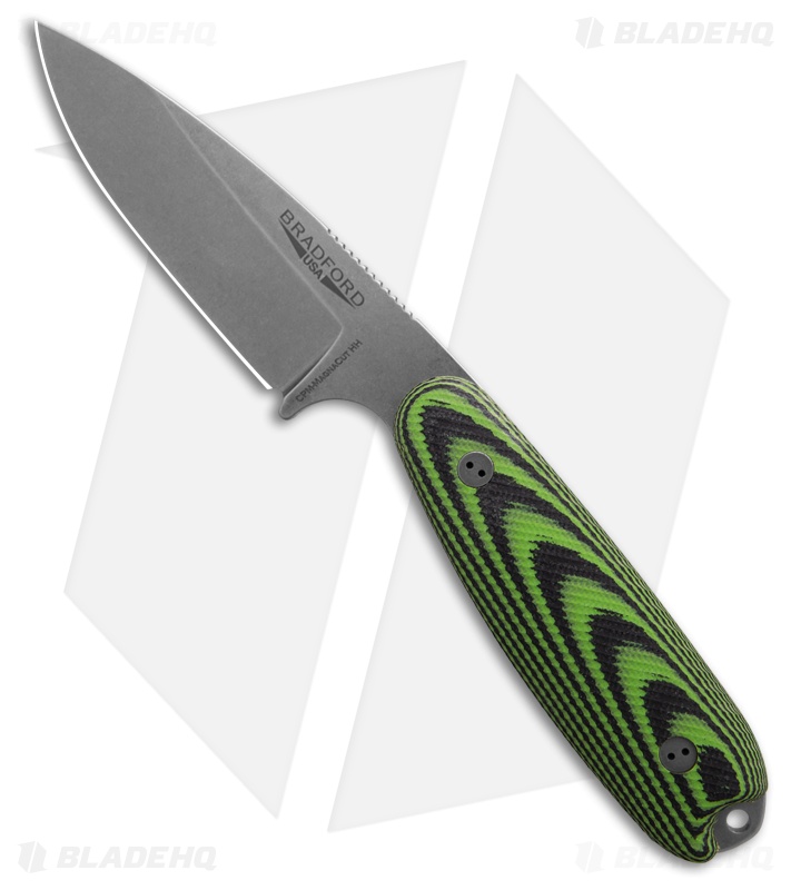 Bradford Knives Guardian 3.5 Fixed Blade 3D Microtextured Toxic/Blk (3.75" SW)