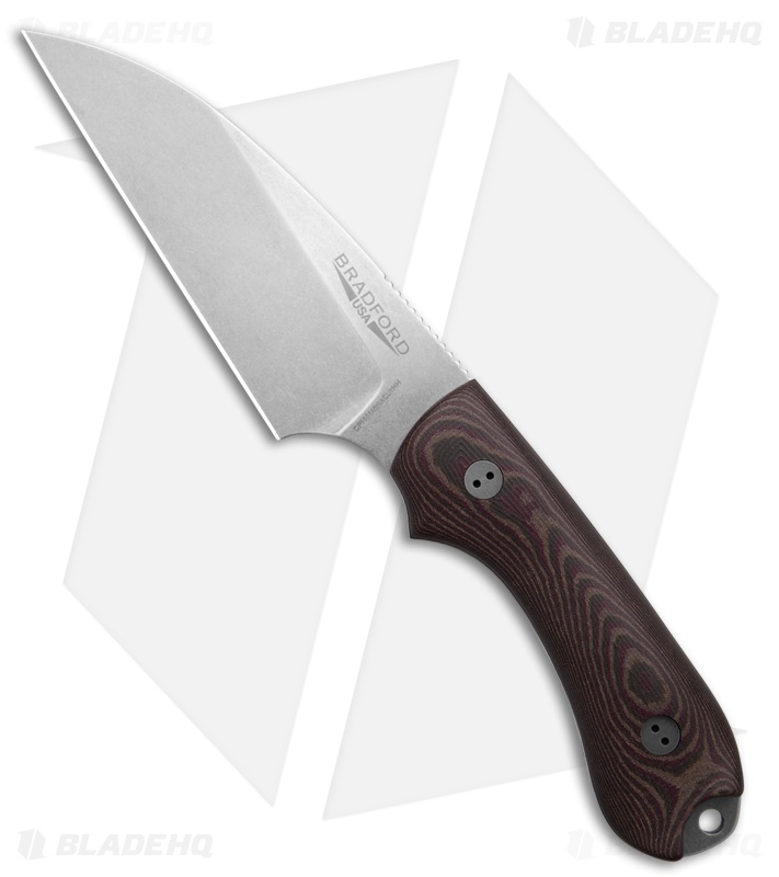 Bradford Knives Guardian3 Wharnie Knife 3D Chocolate/Brown Richlite (3.5" SW)