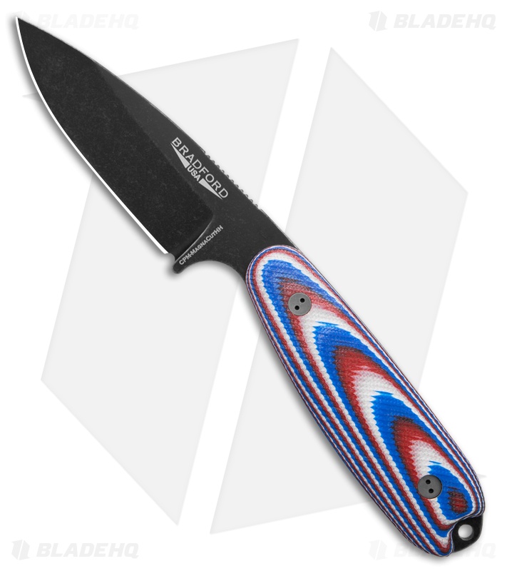 Bradford Knives Guardian3.5 Fixed Blade Knife Red/White/Blue G-10 (3.75" Nimbus)