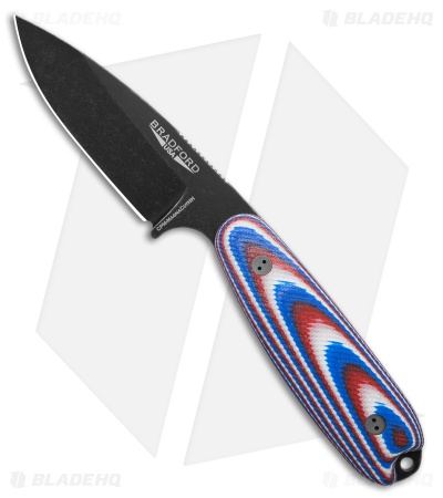 Bradford Knives Guardian3.5 Fixed Blade Knife Red/White/Blue G-10 (3.75" Nimbus)