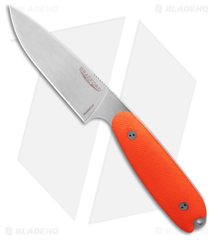 Bradford Knives Guardian3.5XL Fixed Blade Knife 3D Textured Orange G10 (4.5" SW)
