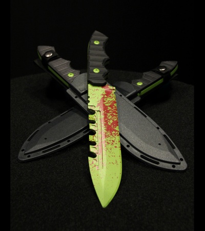 Brous Blades Coroner Knife Zombie Green Fixed Blade (6.25" Plain) Limited