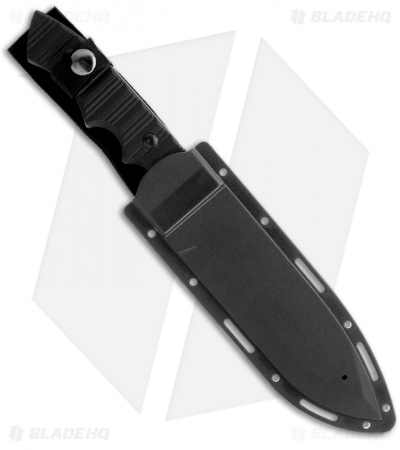 Brous Blades Coroner Knife Fixed Blade (6.25" Black Plain)