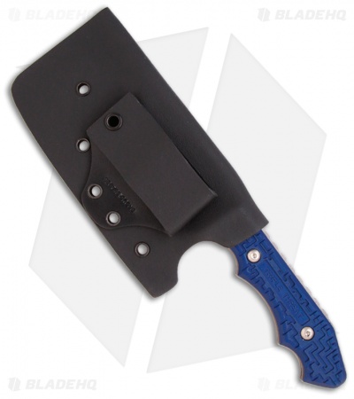 Brous Blades Triple Threat Knife w/ Blue Aluminum (3.6" Damascus)