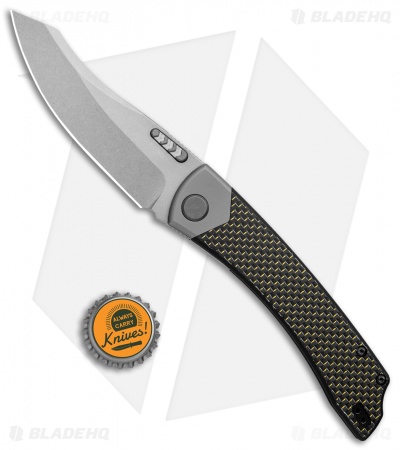 BRS E-Volve Khopesh-A3 Liner Lock Knife Gold Lightning Strike CF (4.1" SW) 