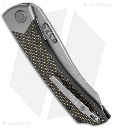 BRS E-Volve Khopesh-A3 Liner Lock Knife Gold Lightning Strike CF (4.1" SW) 
