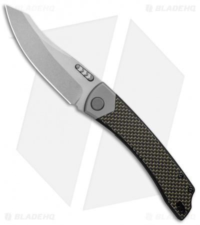 BRS E-Volve Khopesh-A3 Liner Lock Knife Gold Lightning Strike CF (4.1" SW) 