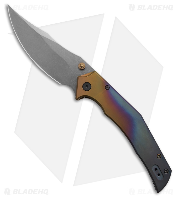BRS E-Volve Thresher XL Frame Lock Knife Titanium Bronze (3.875" Stonewash)