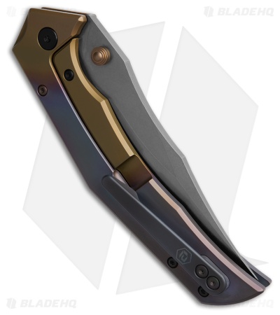 BRS E-Volve Thresher XL Frame Lock Knife Titanium Bronze (3.875" Stonewash)
