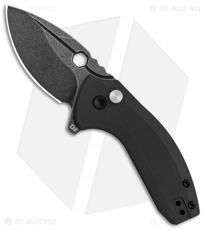 BRS E-Volve Apache Button Lock Flipper Knife Black G-10 (2.5" Black Stonewash)
