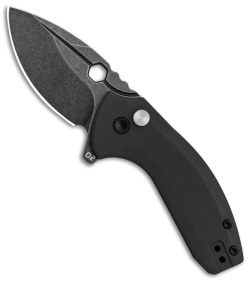 BRS E-Volve Apache Button Lock Flipper Knife Black G-10 (2.5" Black Stonewash)