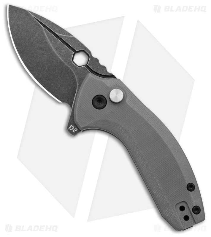 BRS E-Volve Apache Button Lock Flipper Knife Gray G-10 (2.5" Black Stonewash)