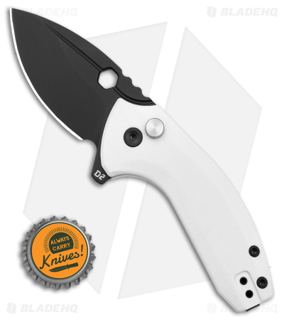 BRS E-Volve Apache Button Lock Flipper Knife Exclusive White G-10 (2.5" Black)