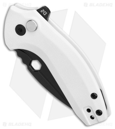 BRS E-Volve Apache Button Lock Flipper Knife Exclusive White G-10 (2.5" Black)